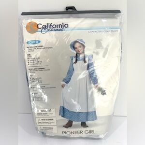 New Pioneer Girl Prairie Halloween Blue Frontier Dress Child Girls Medium 8-10